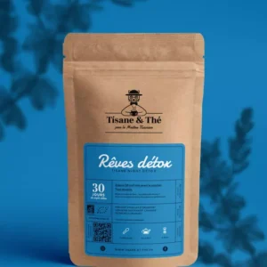 Thé Rêves Detox Bio – 60g en vrac – Infusion bien-être naturelle à la fraise des bois et épices – Envouthé