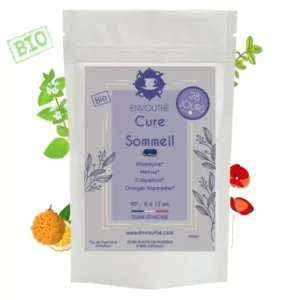 Thé Bio Cure Sommeil – Infusion apaisante 80g en vrac – Envouthé