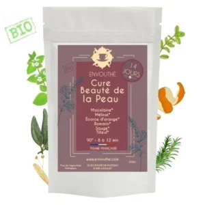 Thé Beauté de la Peau bio en vrac 40g – infusion naturelle pour une peau éclatante – Envouthé