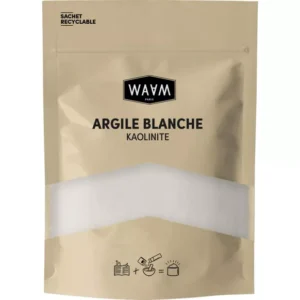 Argile blanche Kaolinite en poudre WAAM – Soin naturel purifiant et adoucissant pour visage, corps et cheveux, 100% naturel et made in France.